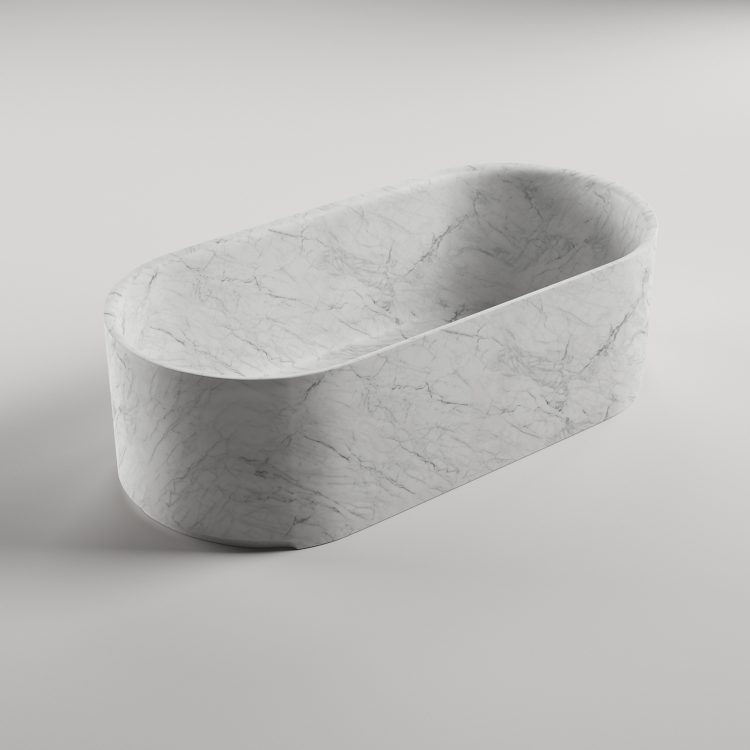 Thalassa bathtub in Bianco Carrara marble